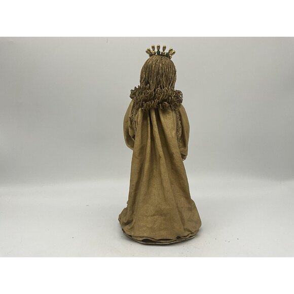 MCM Gold Angels Materials Starched and Hand Painted Antique Gold Set of 3 VTG - Picture 16 of 16